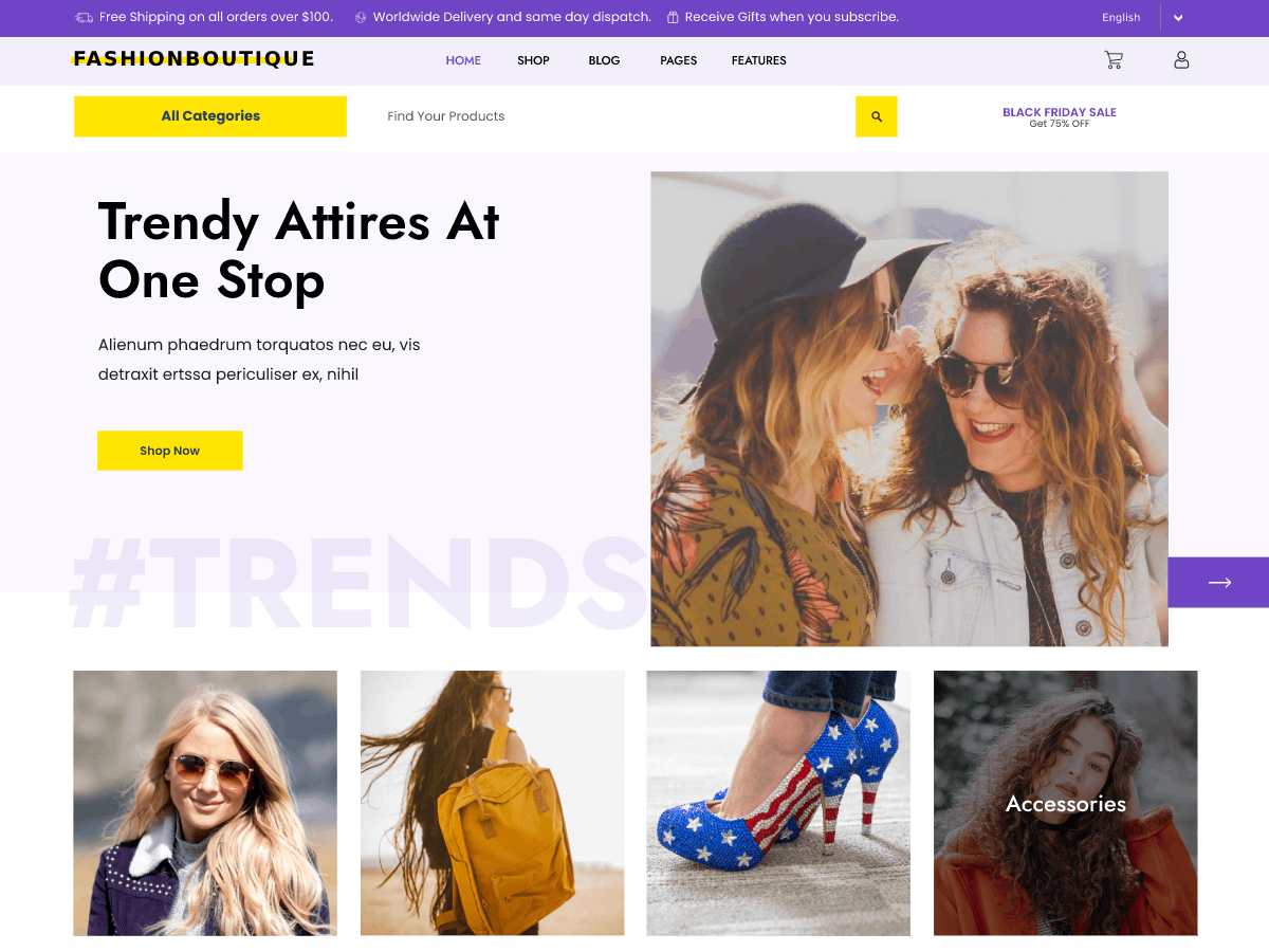 Fashion Boutique theme screenshot
