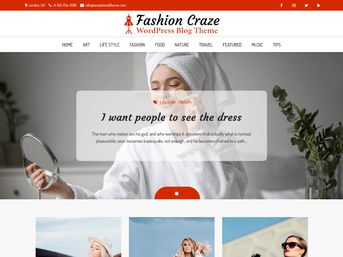 Fashion Craze theme screenshot