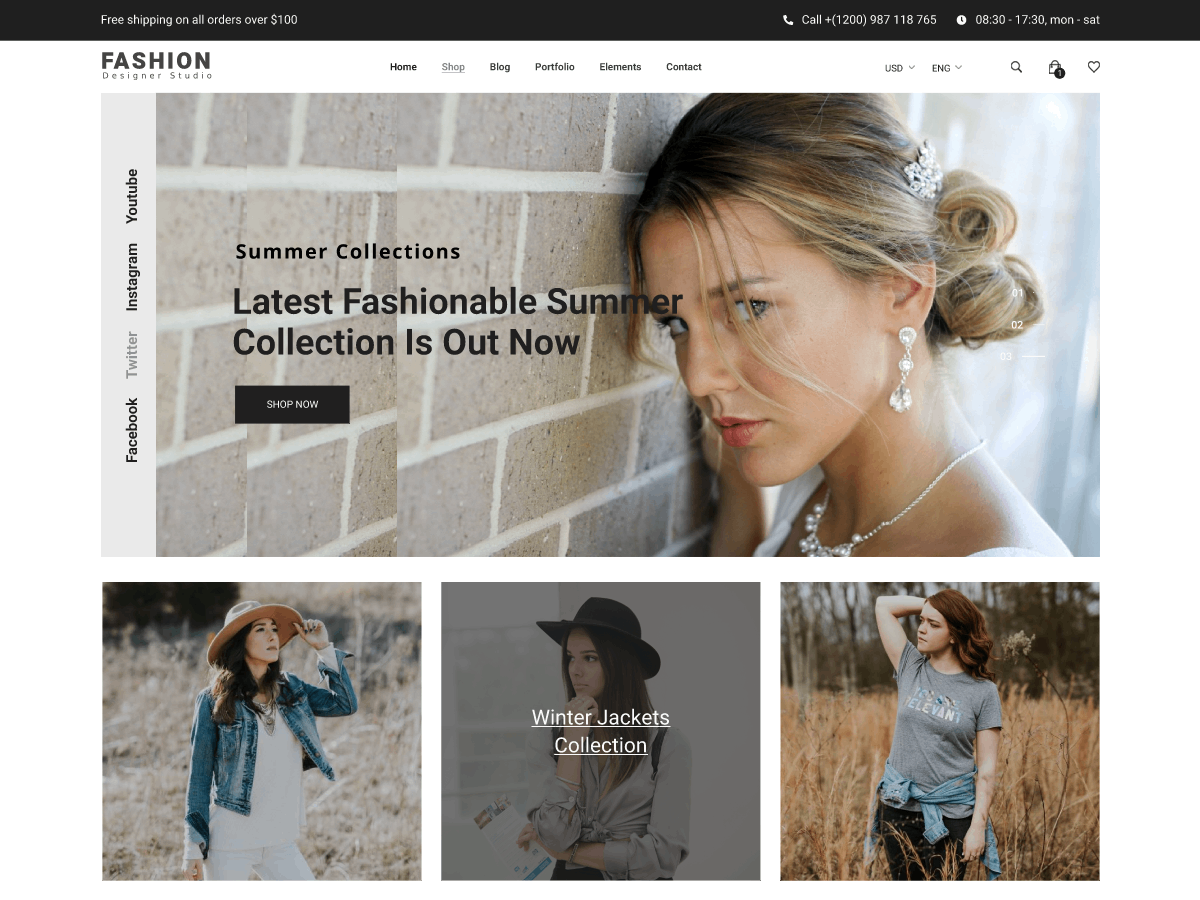 Fashion Designer Studio theme screenshot