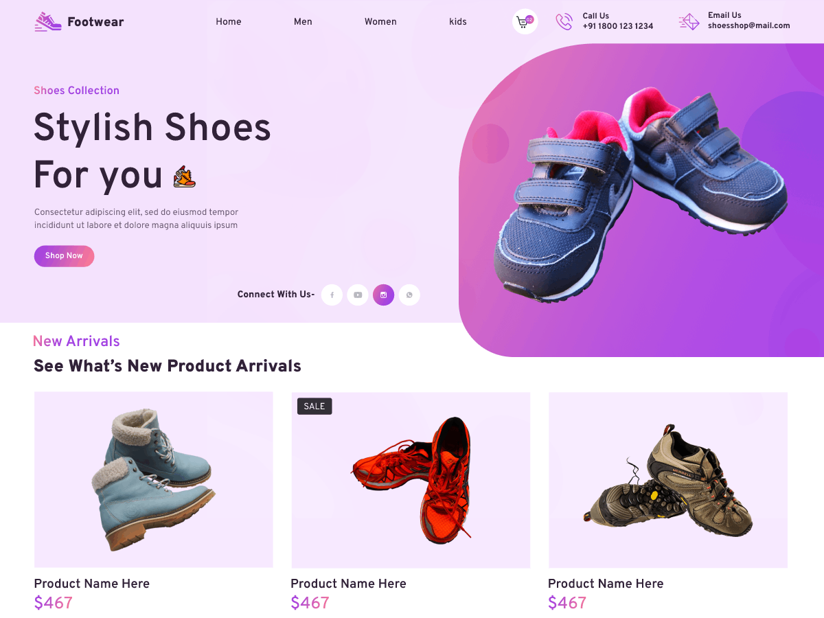 Fashion Footwear theme screenshot