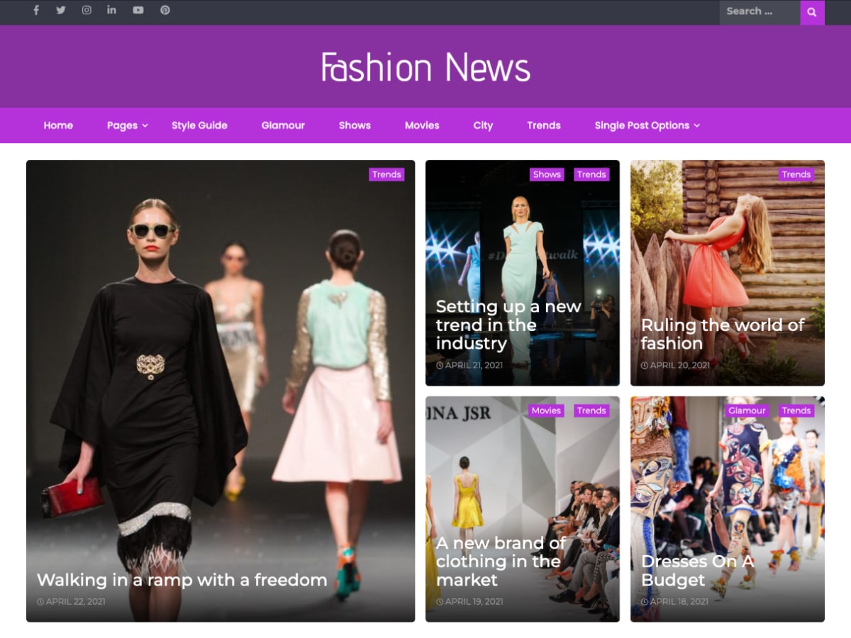 Fashion News theme screenshot