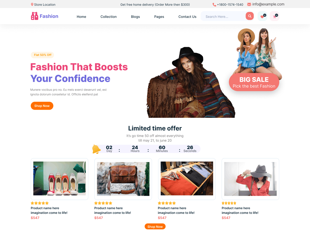 Fashion Outfits Trend theme screenshot