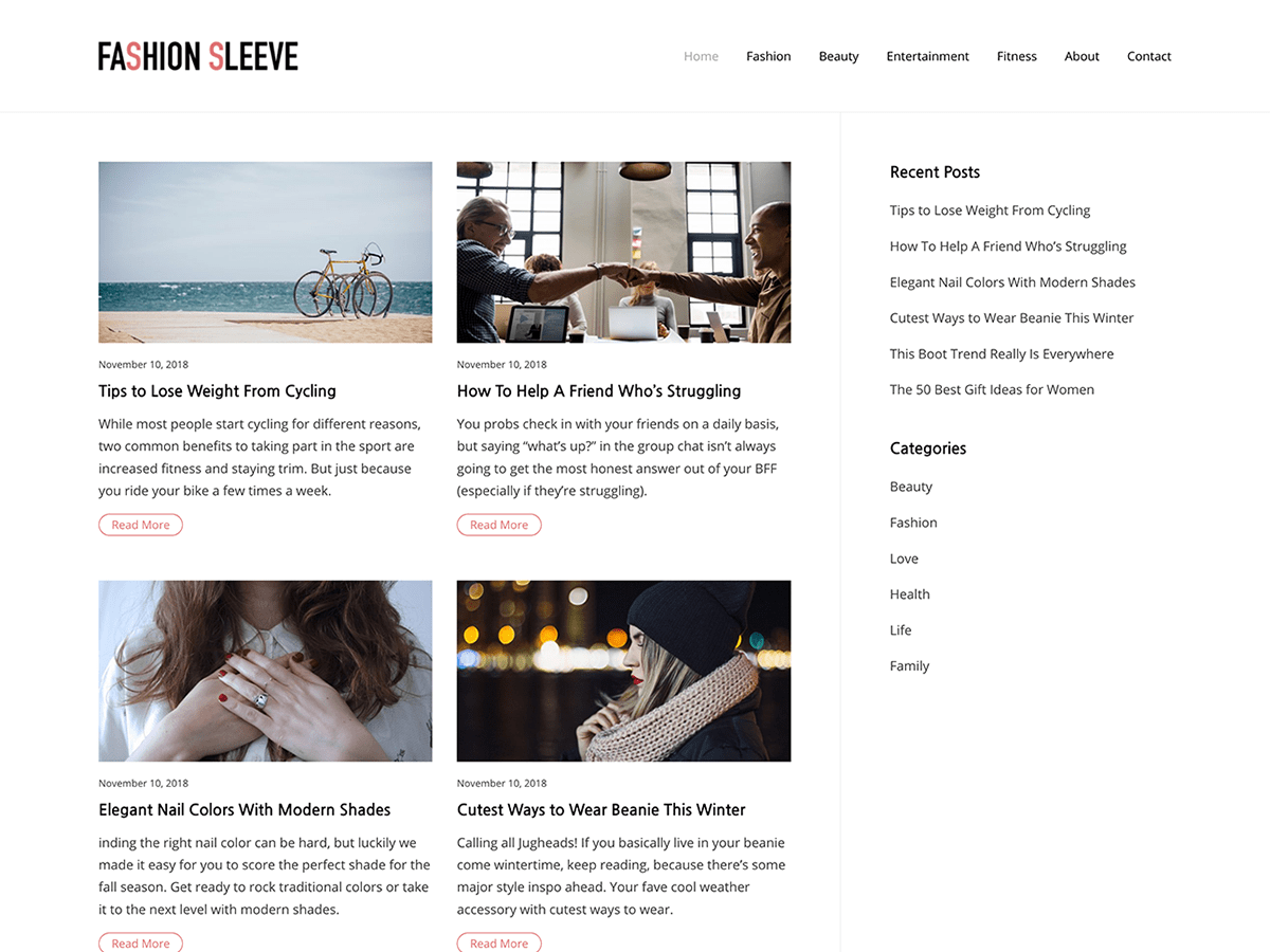 Fashion Sleeve theme screenshot