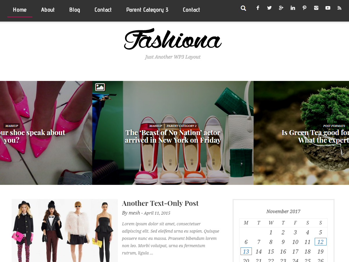 Fashiona theme screenshot