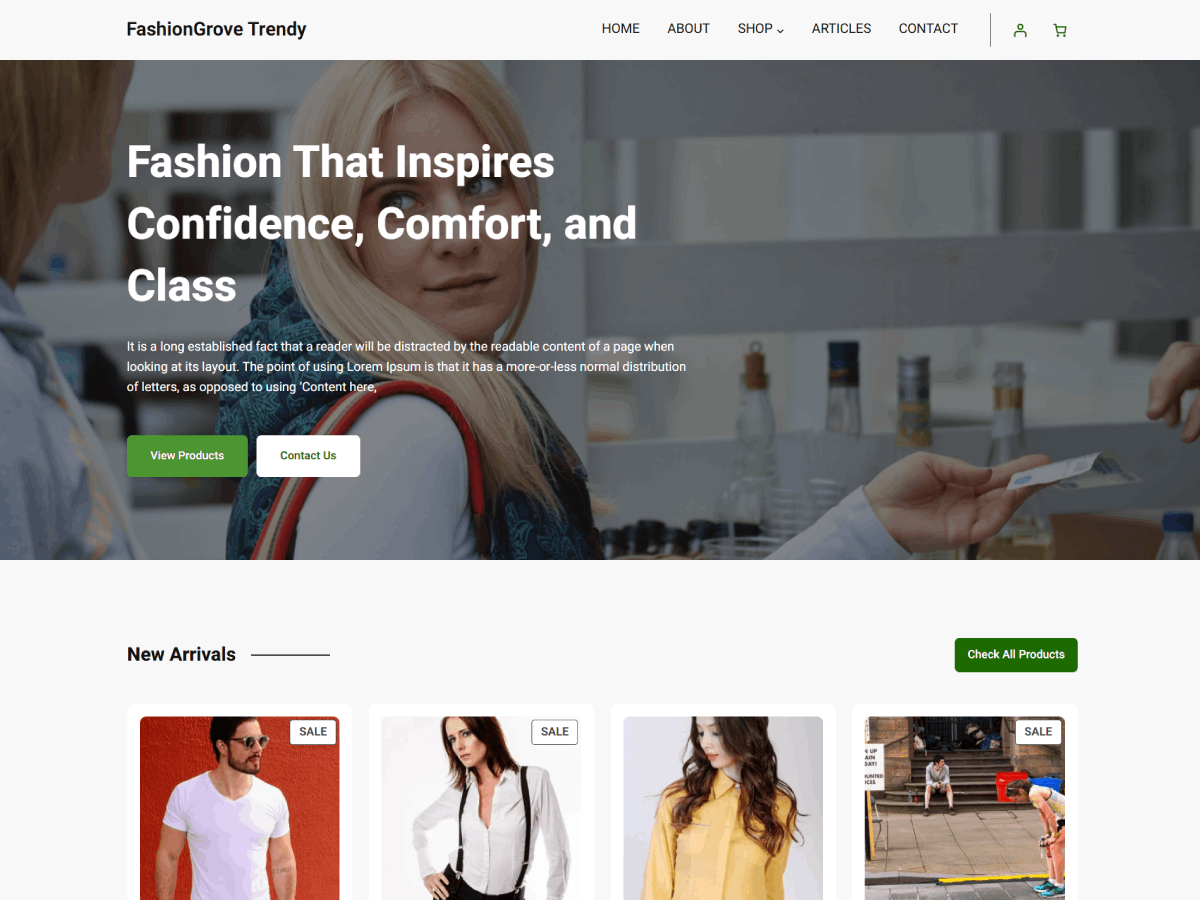 FashionGrove Trendy theme screenshot