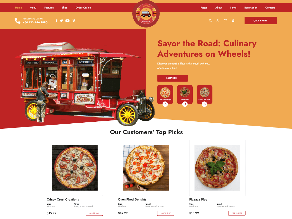 Fast Food Truck theme screenshot