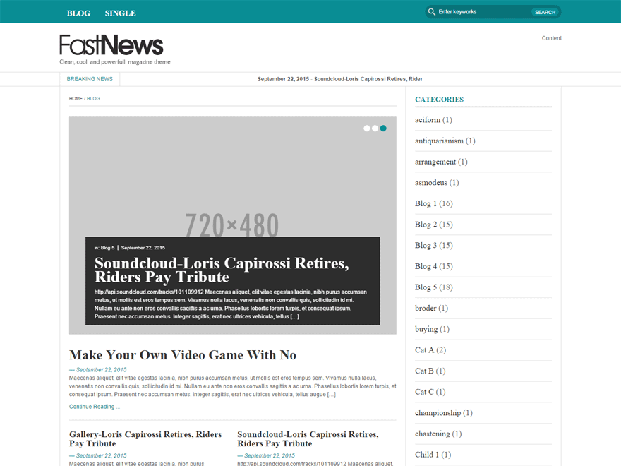 FastNews Light theme screenshot