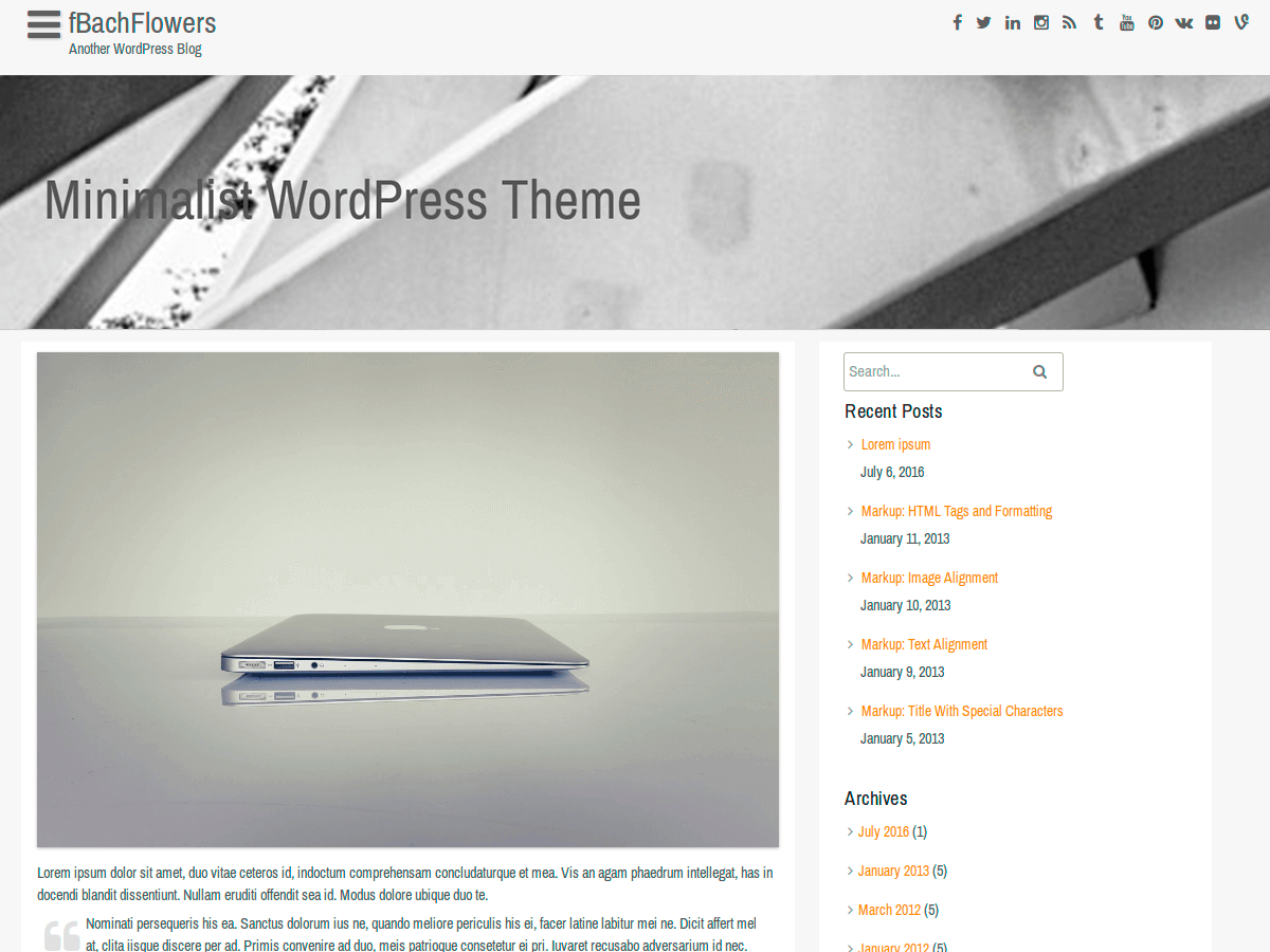 fBachFlowers theme screenshot