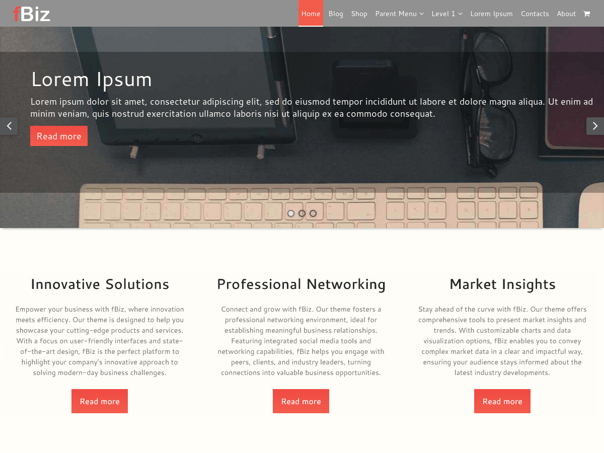 fBiz theme screenshot