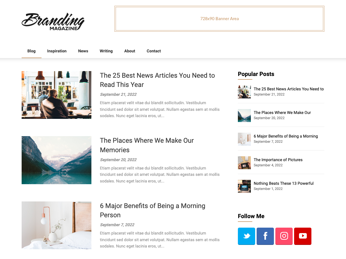 Feather Magazine theme screenshot