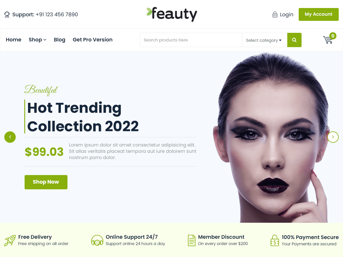 Feauty theme screenshot