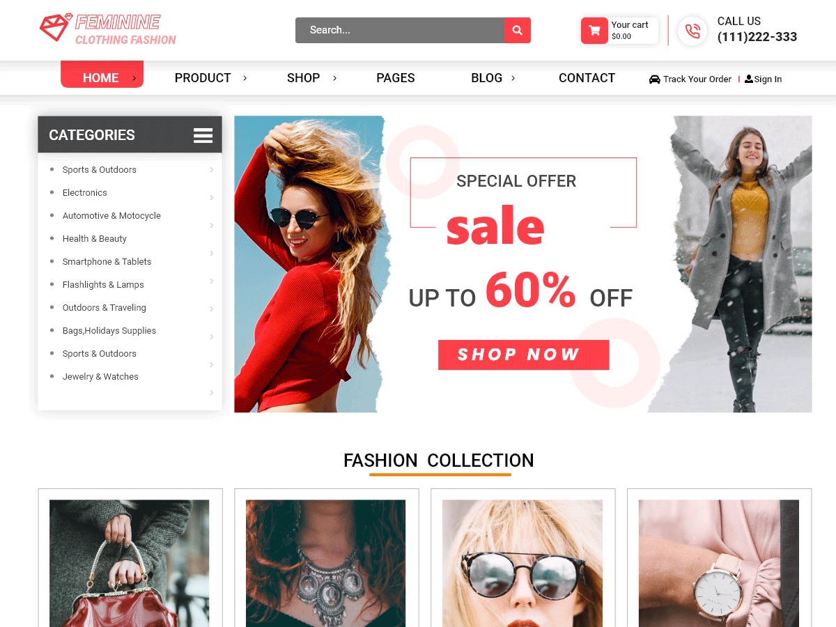 Feminine Clothing Fashion theme screenshot