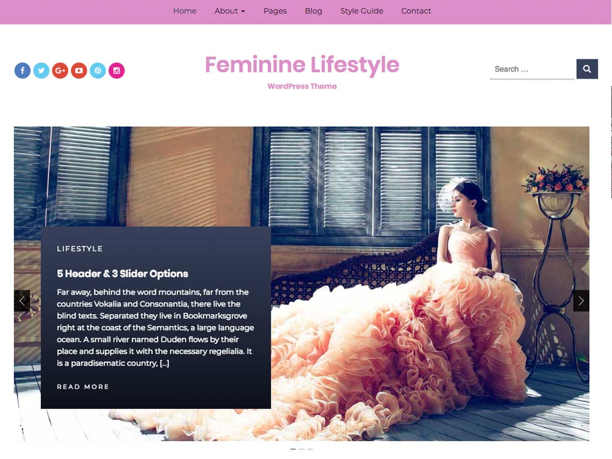 Feminine Lifestyle theme screenshot