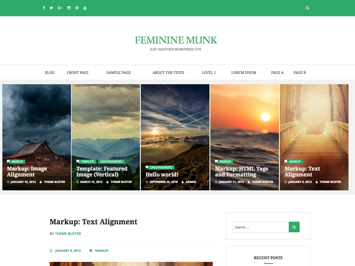 Feminine Munk theme screenshot