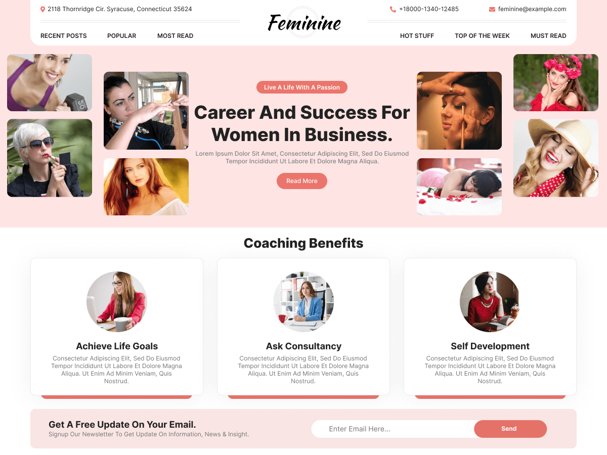 Feminine Style Coach theme screenshot