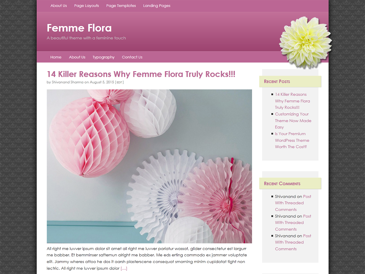 Femme Flora theme screenshot