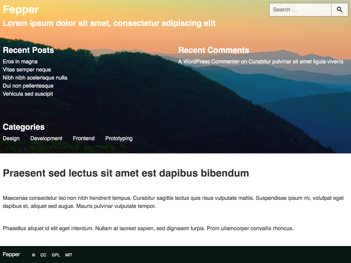 Fepper theme screenshot