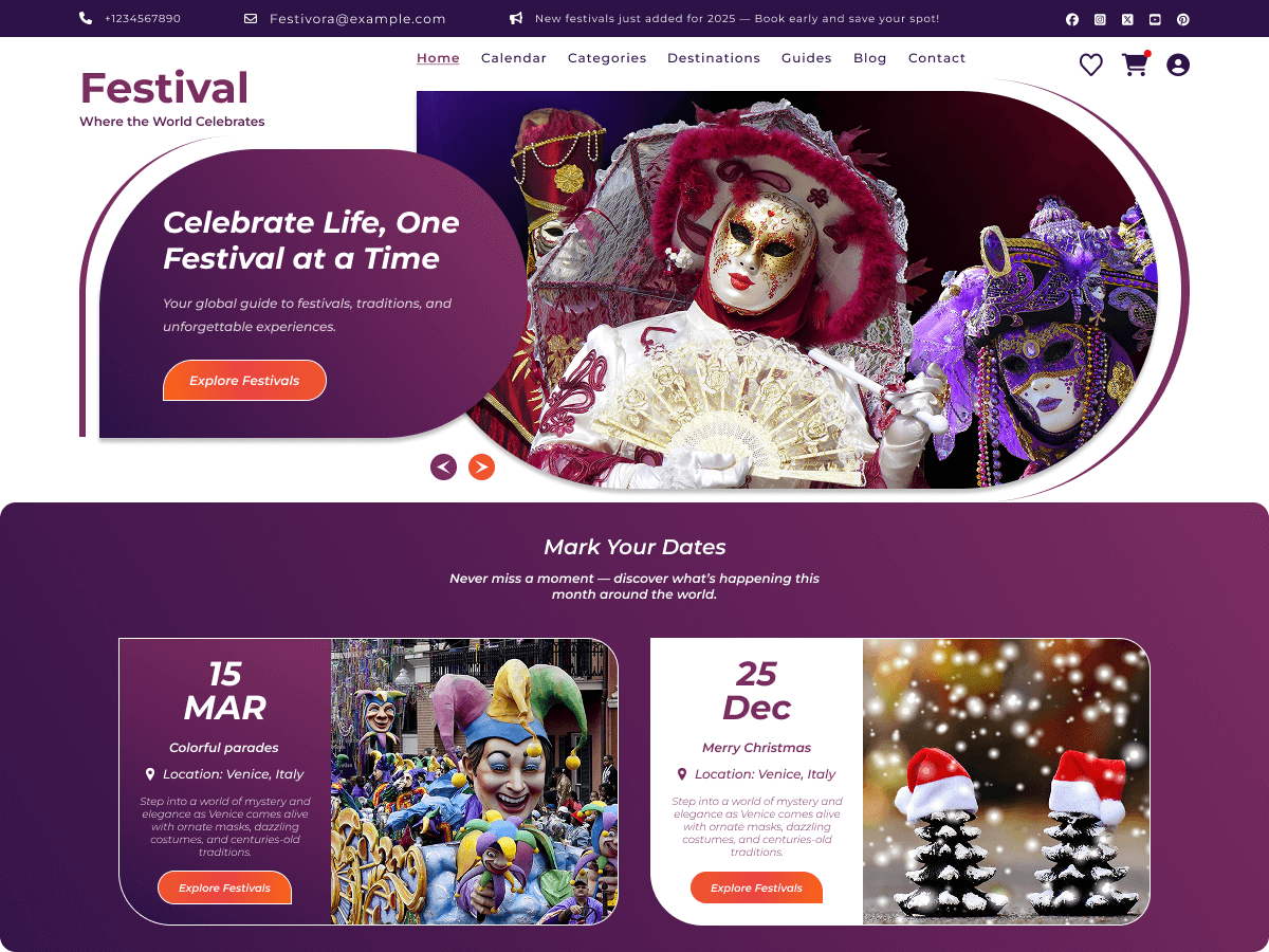 Festival Events theme screenshot