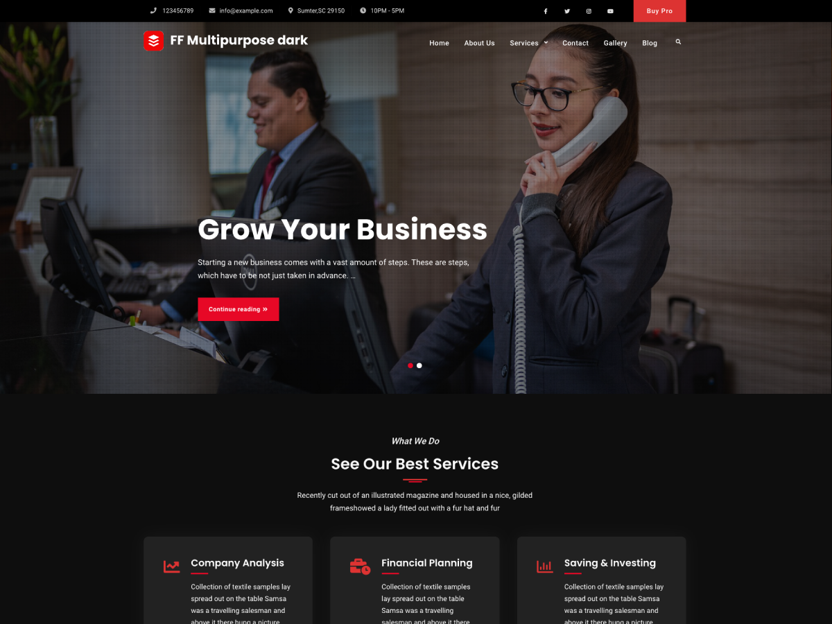 FF Multipurpose Dark theme screenshot