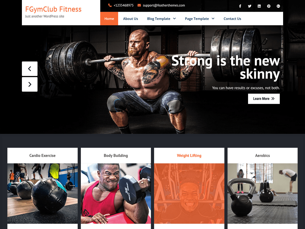 FGymClub Fitness Lite theme screenshot