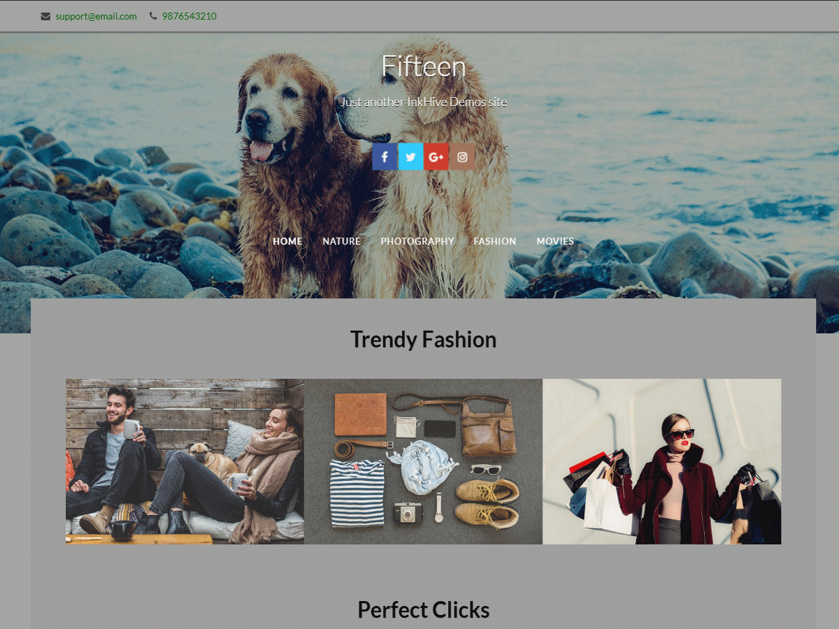 Fifteen theme screenshot