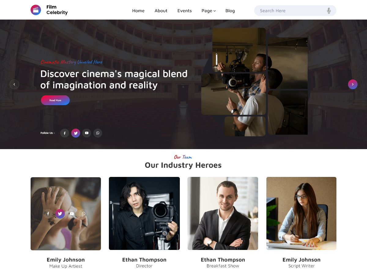 Film Celebrity theme screenshot