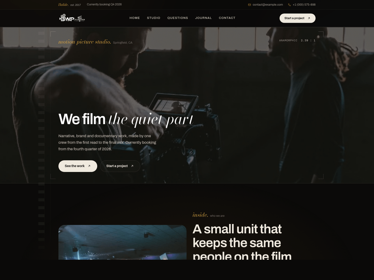 Filmmaker Production Studio theme screenshot