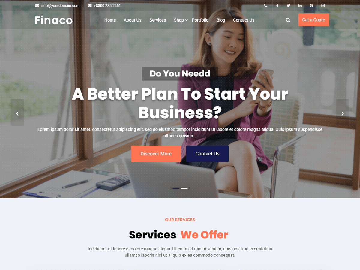 Finaco theme screenshot