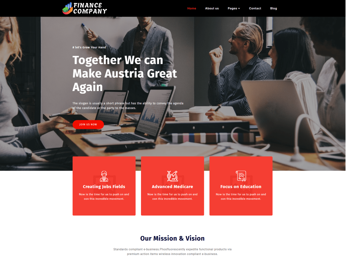 Finance Company theme screenshot