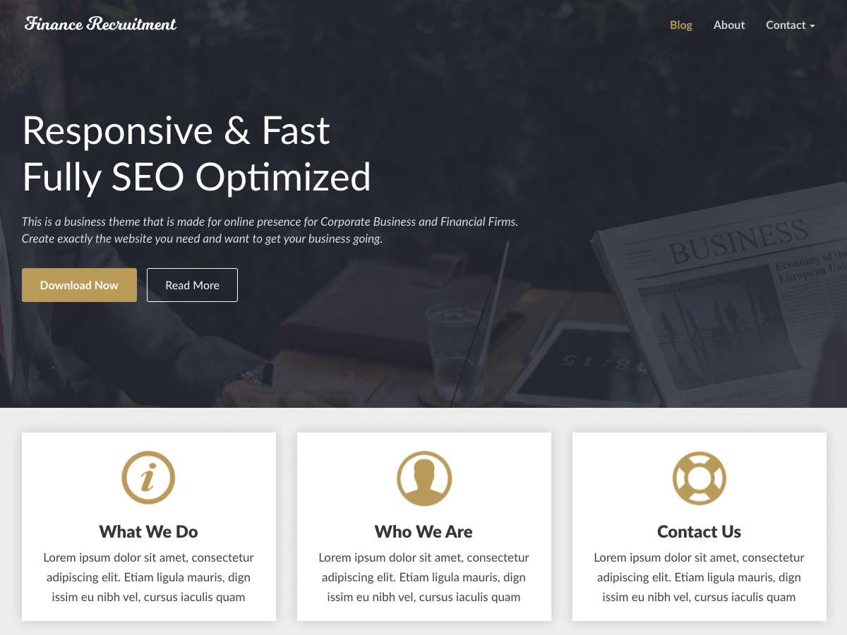 FinanceRecruitment theme screenshot