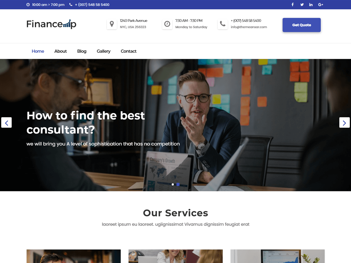 financeup theme screenshot