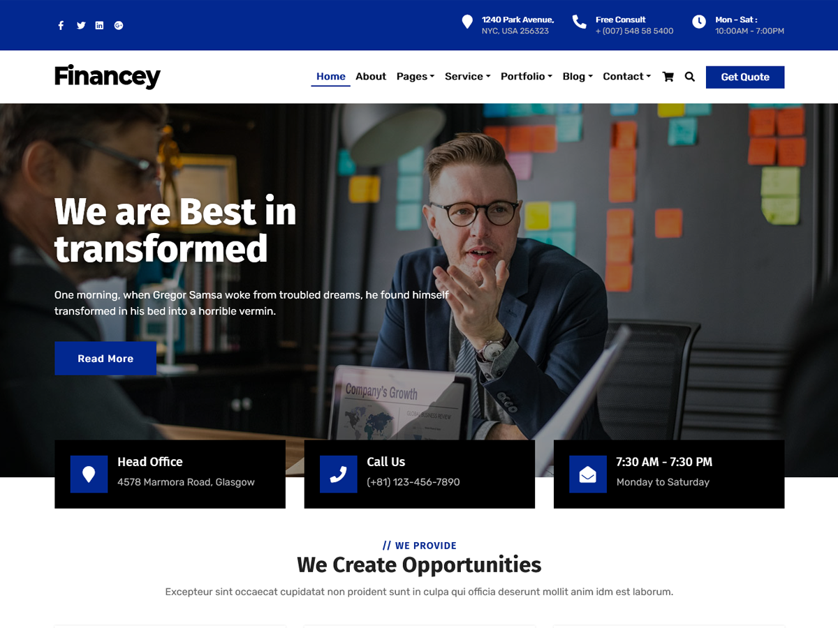 Financey theme screenshot