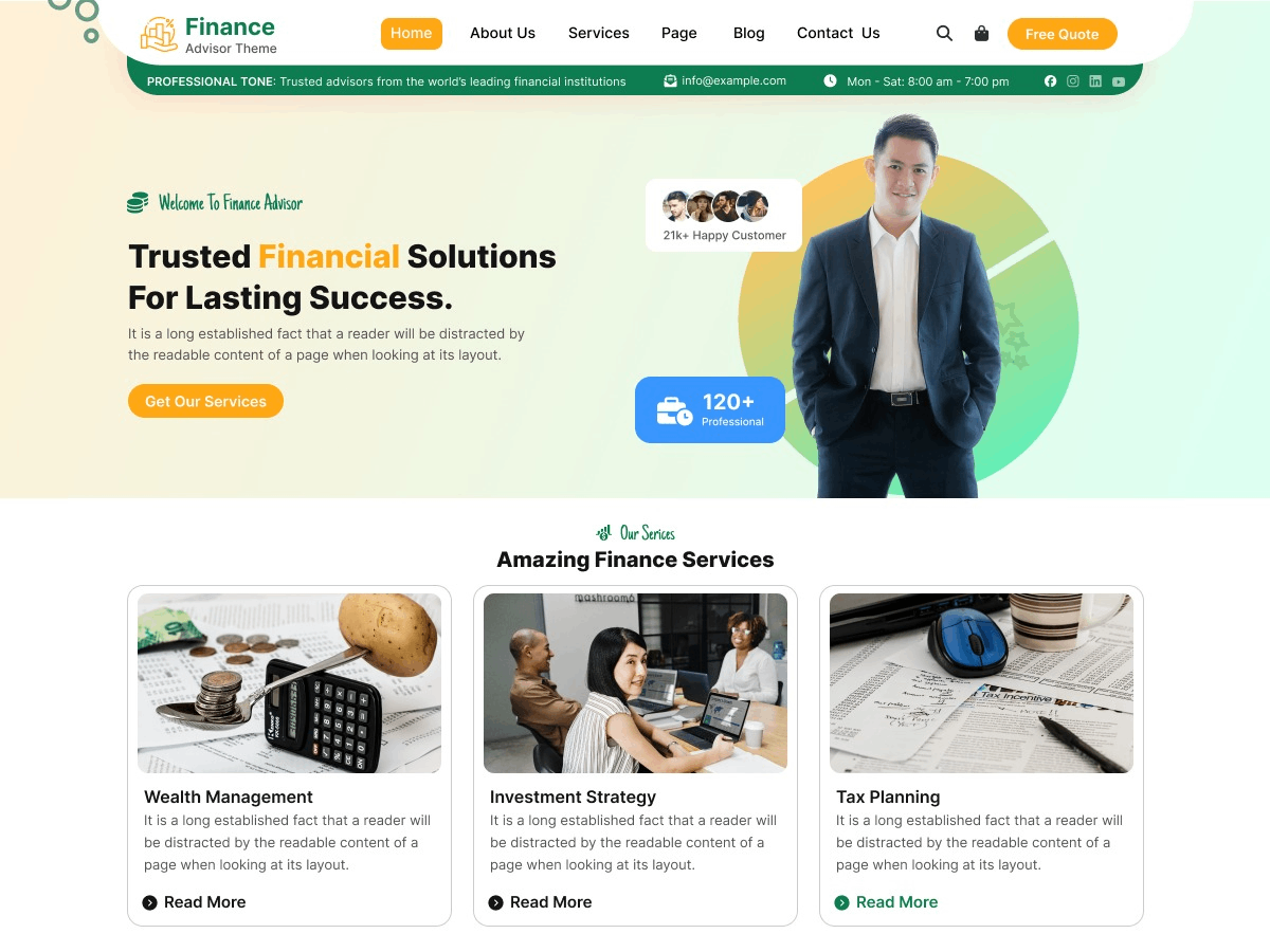Financial Advisor theme screenshot