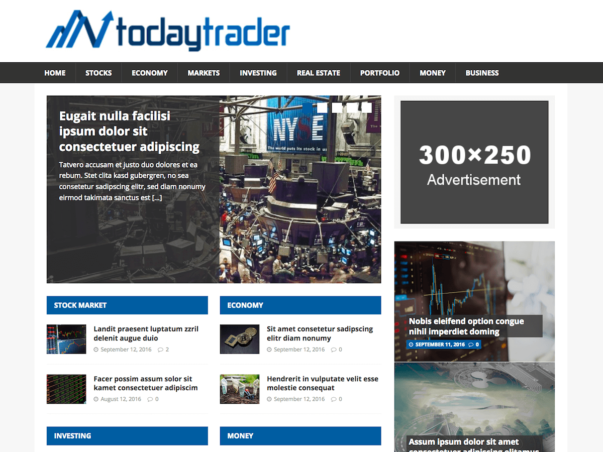 Financial News theme screenshot