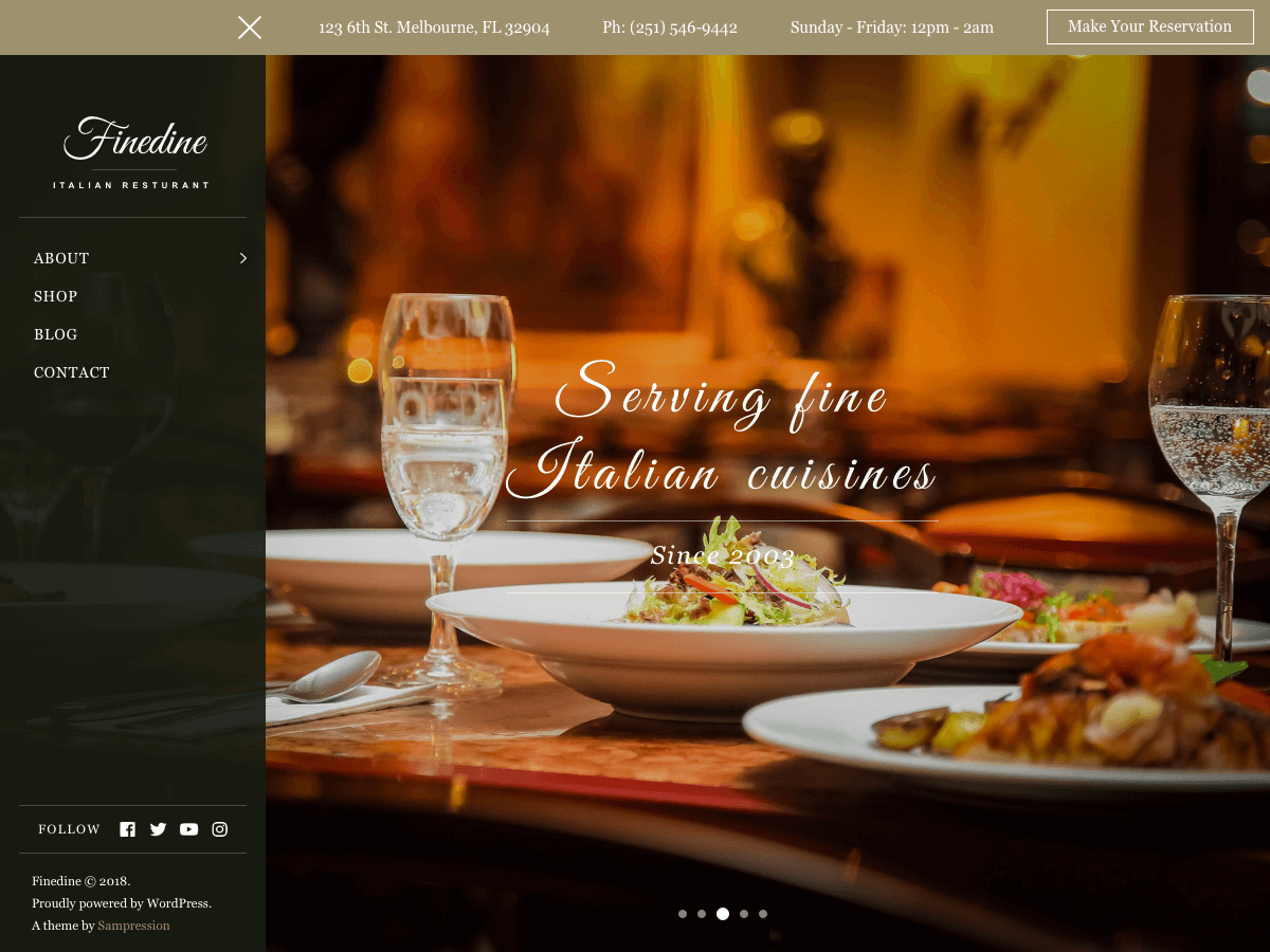 Finedine theme screenshot