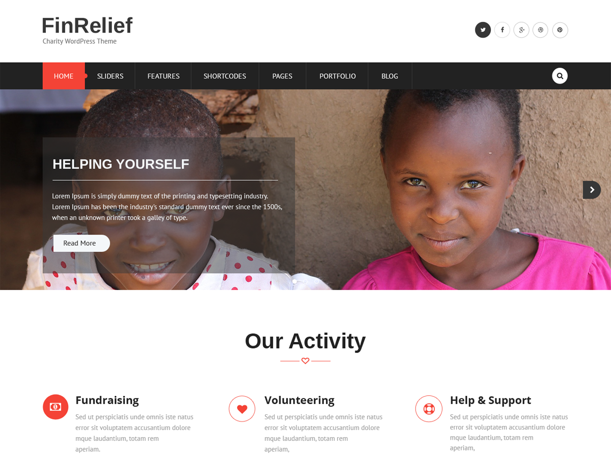 FinRelief theme screenshot