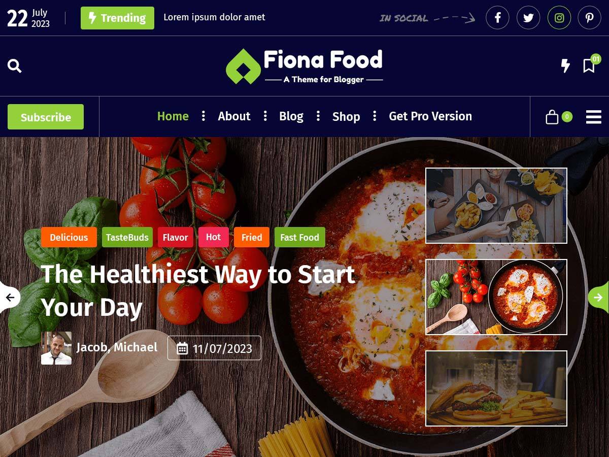 Fiona Food theme screenshot