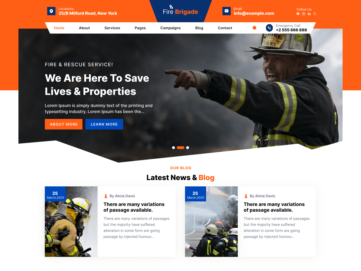 Fire Fighter theme screenshot