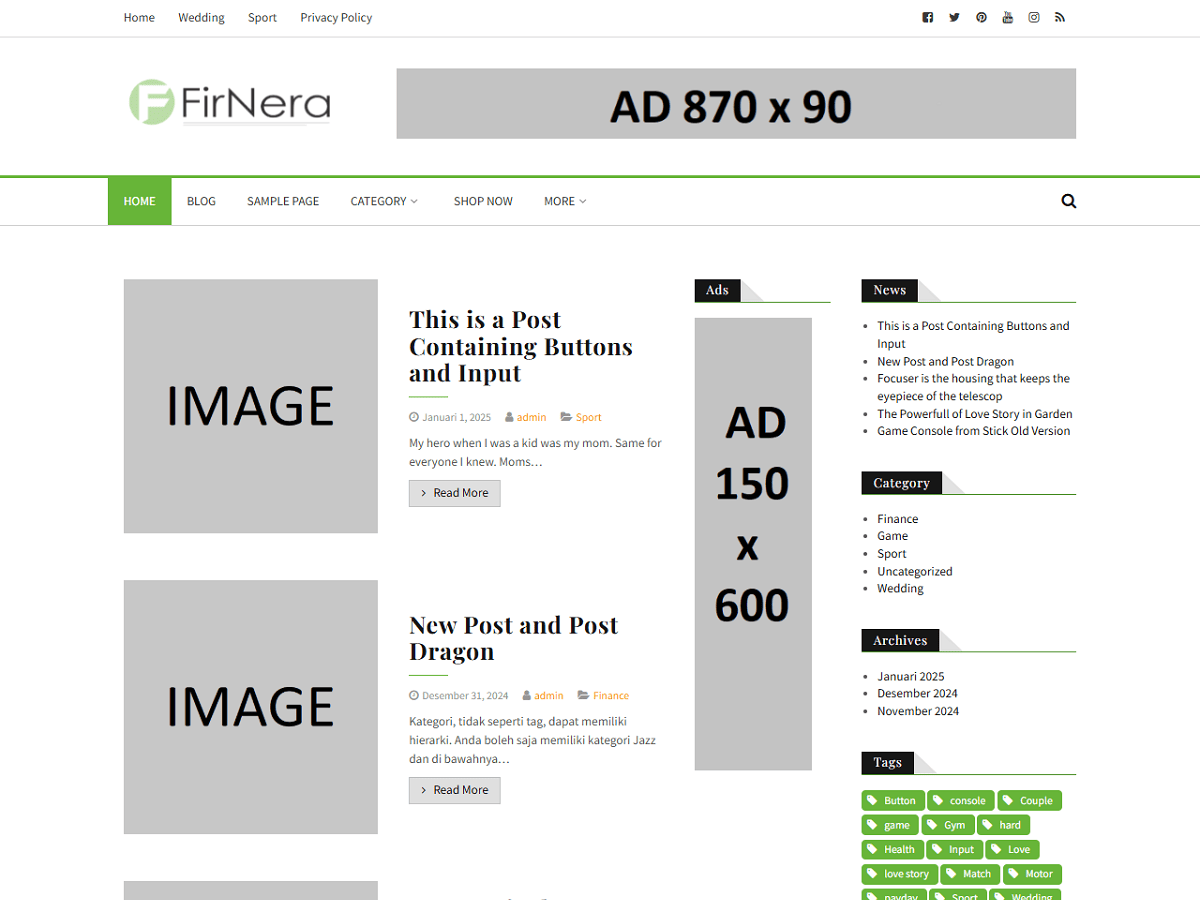 Firnera Lite theme screenshot