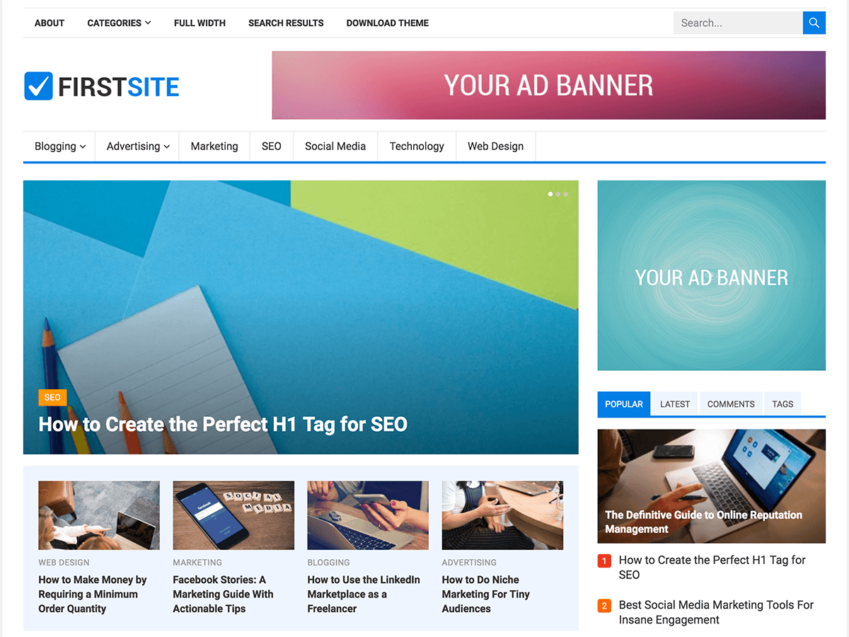 FirstSite theme screenshot