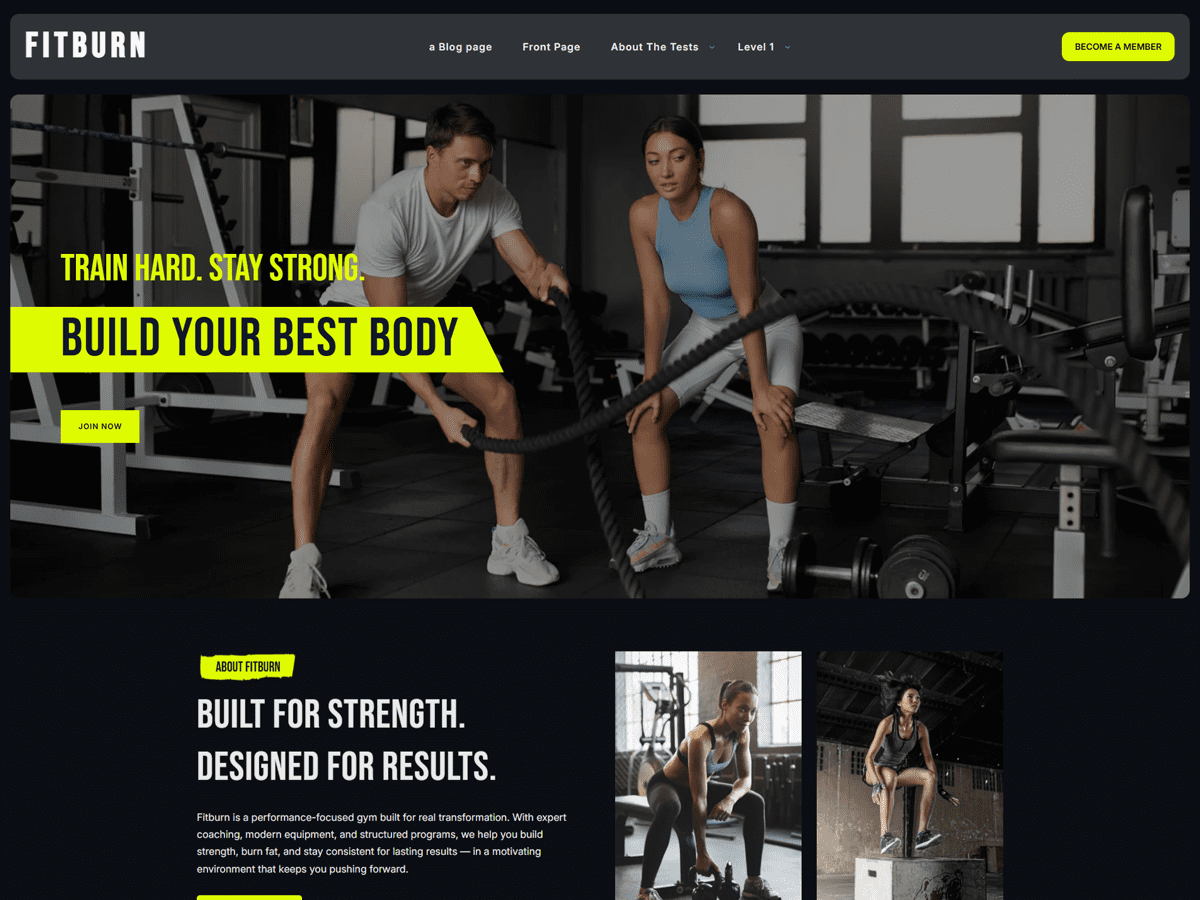 Fitburn theme screenshot