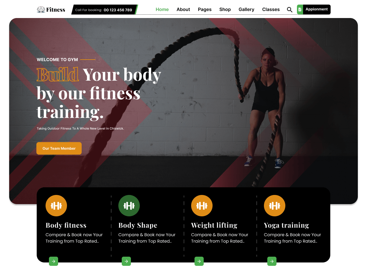 Fitness Cardio theme screenshot