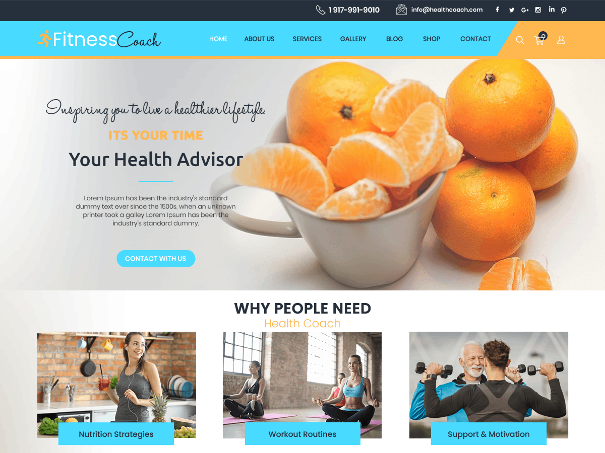 Fitness Coaching theme screenshot