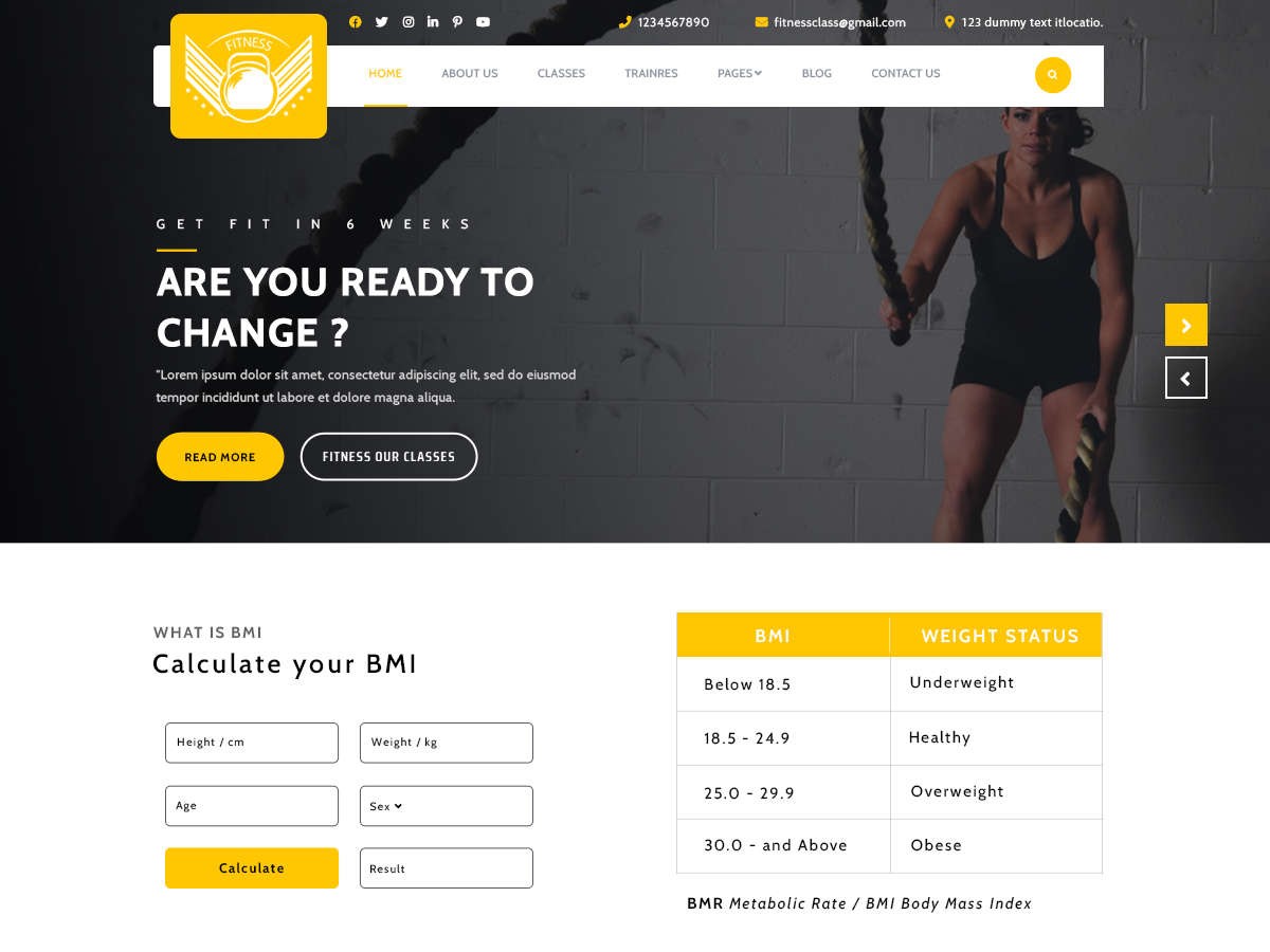 Fitness Crossfit theme screenshot
