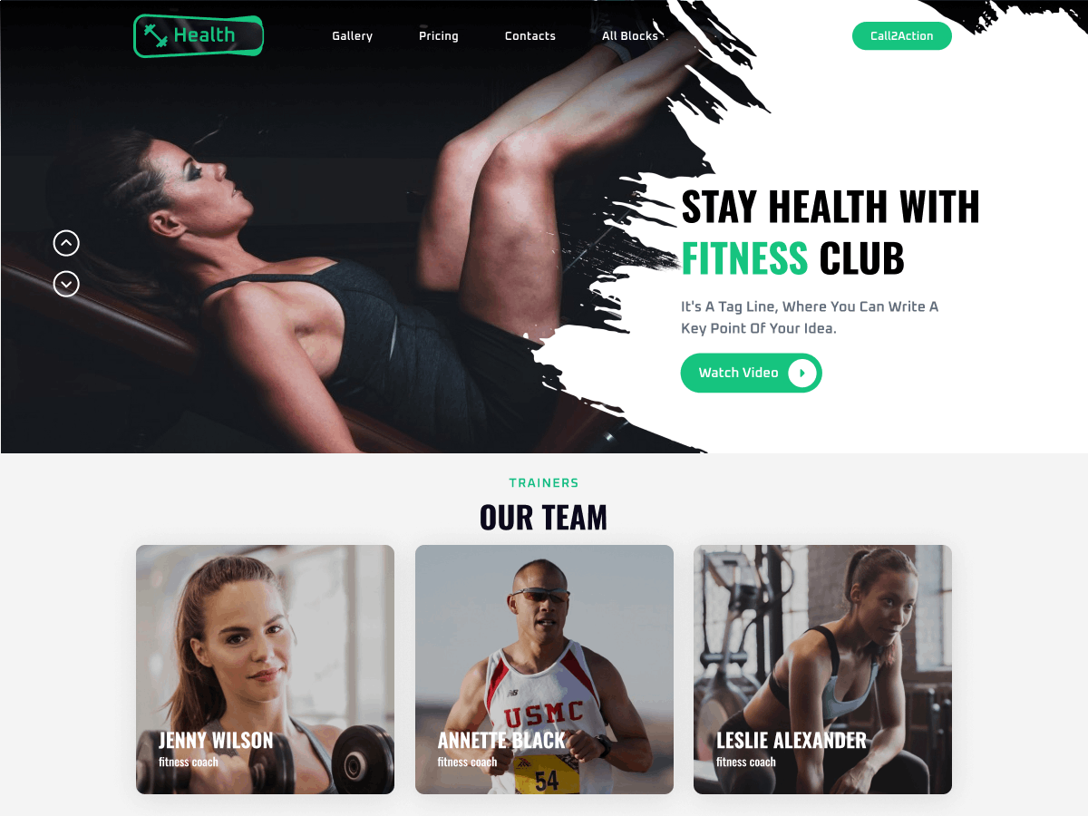 Fitness Health Coach theme screenshot