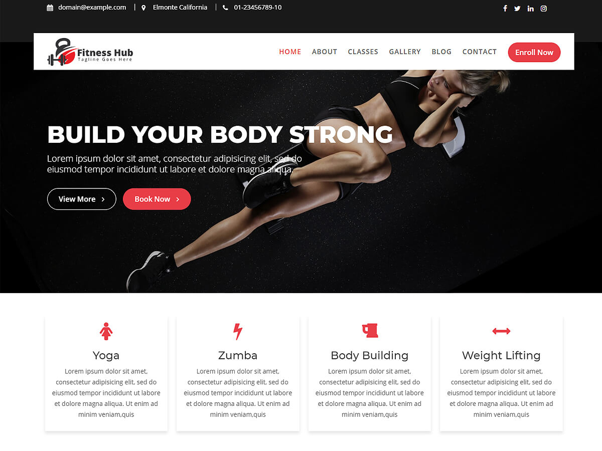 Fitness Hub theme screenshot