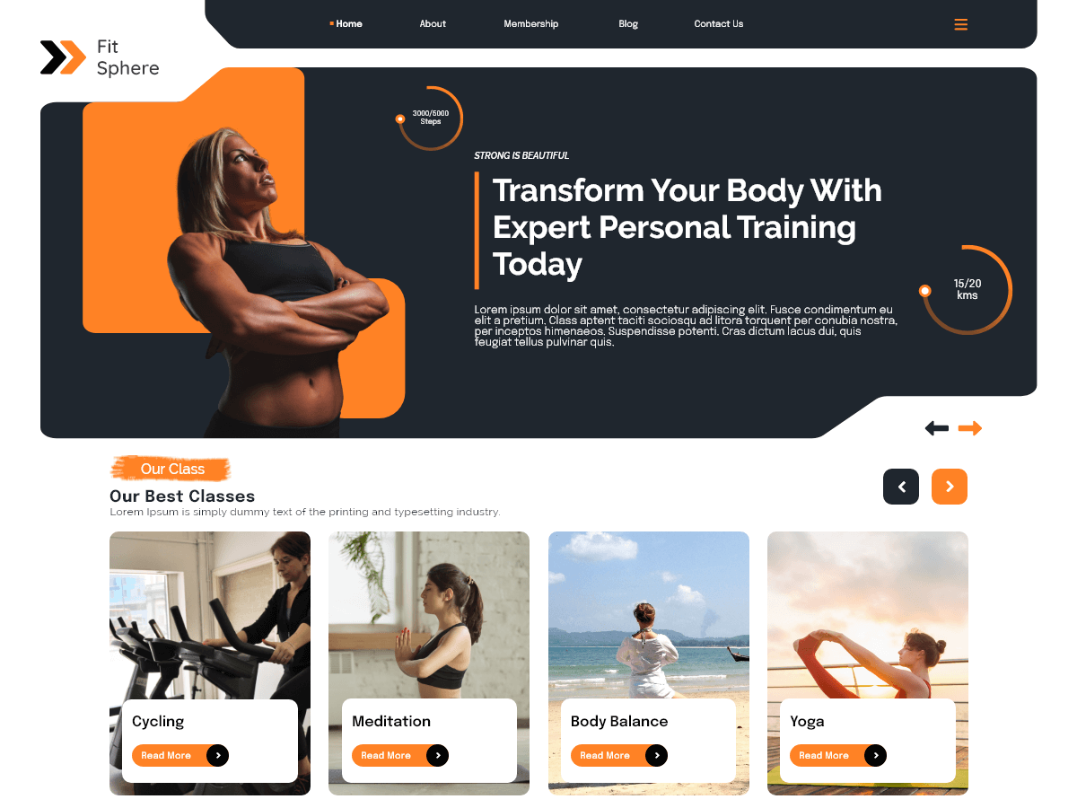 Fitness Trainer Elementor theme screenshot