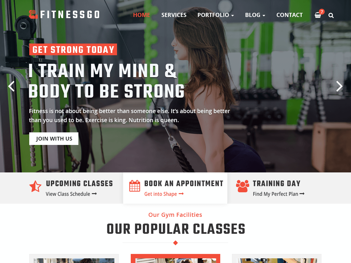 Fitnessgo theme screenshot