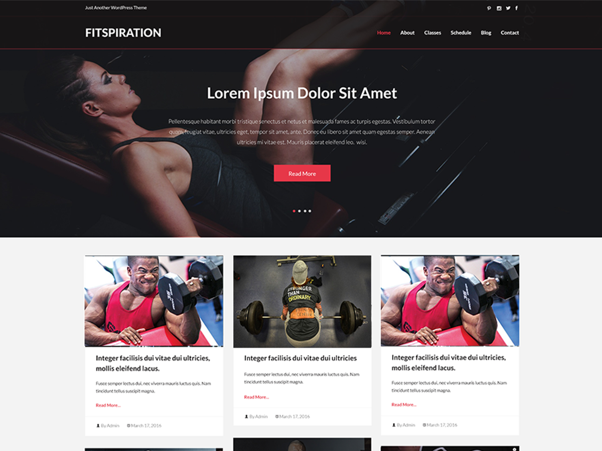 Fitspiration theme screenshot