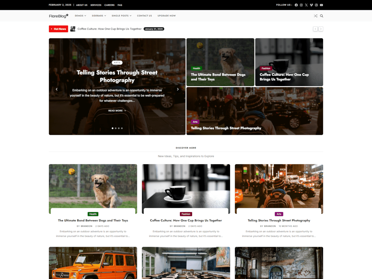 FlareBlog theme screenshot